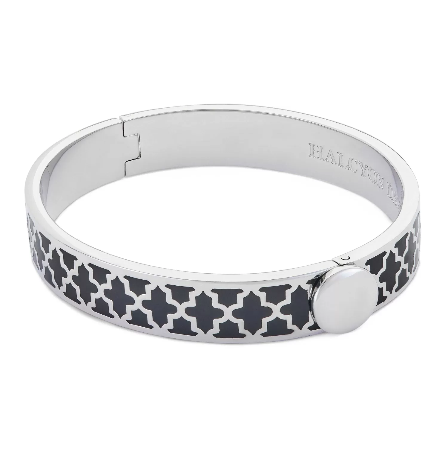 Halcyon Days Agama Black & Palladium Bangle | Shop