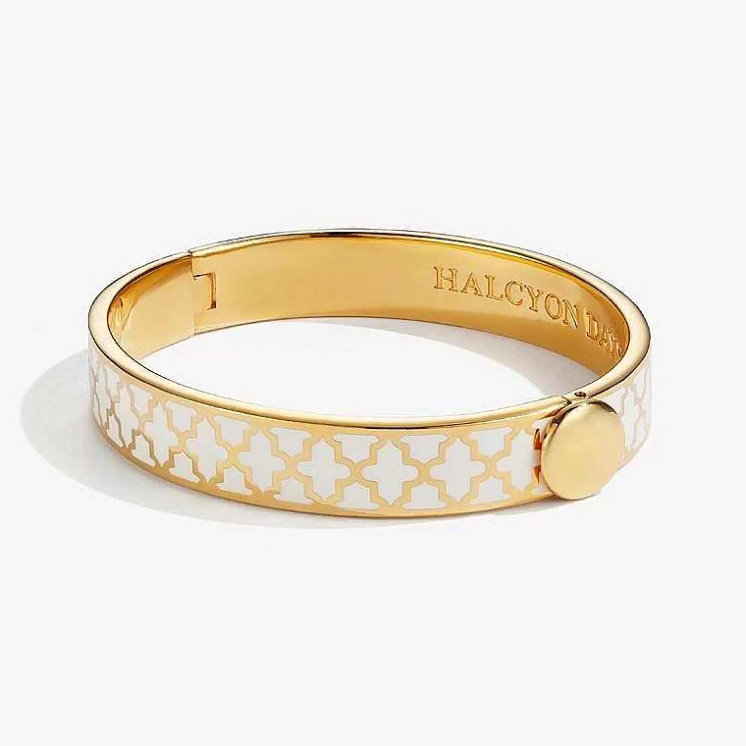 Halcyon Days Agama Cream & Gold Hinged Bangle | Hot