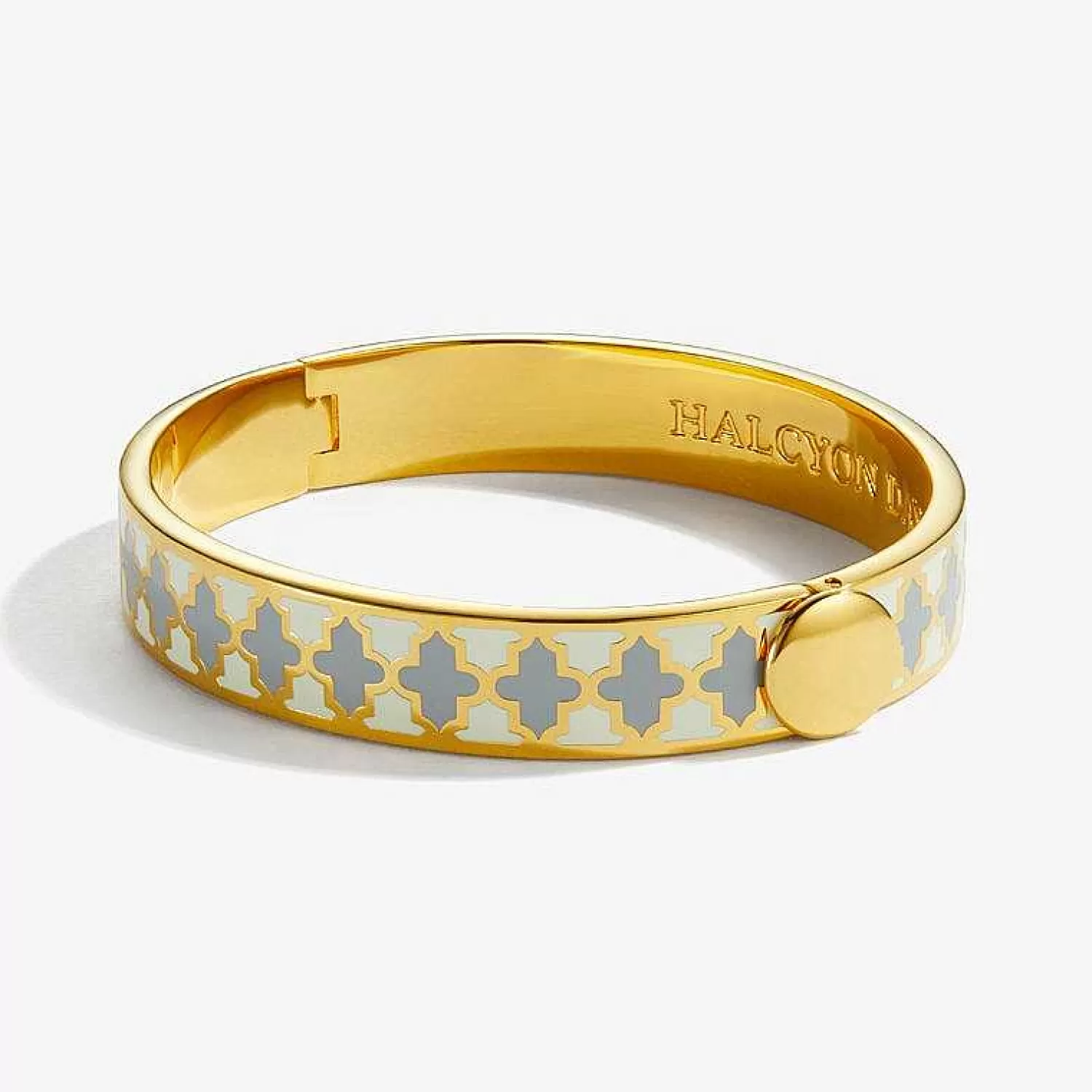 Halcyon Days Agama Cream & Gold Hinged Bangle | Store