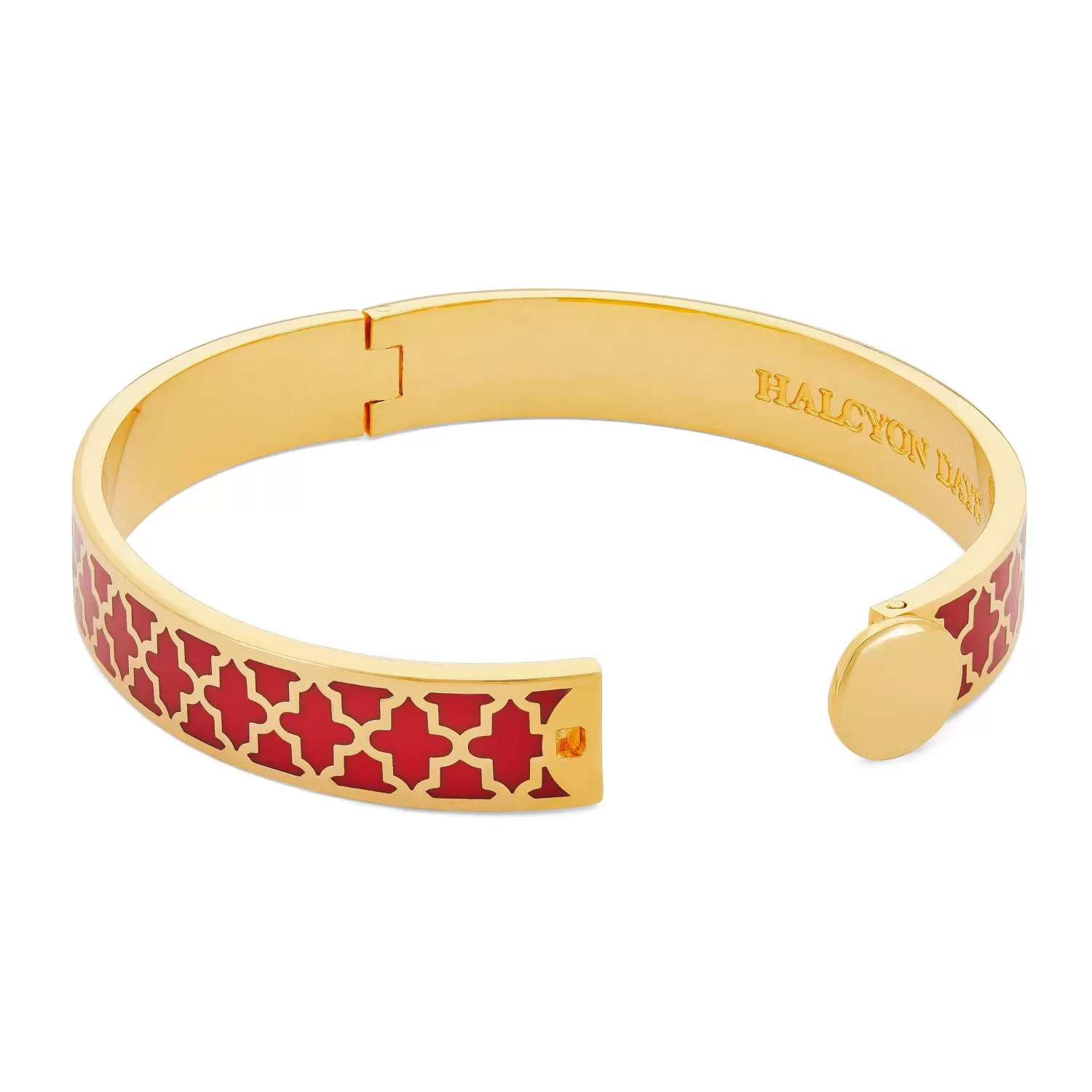 Halcyon Days Agama Red & Gold Hinged Enamel Bangle | Store