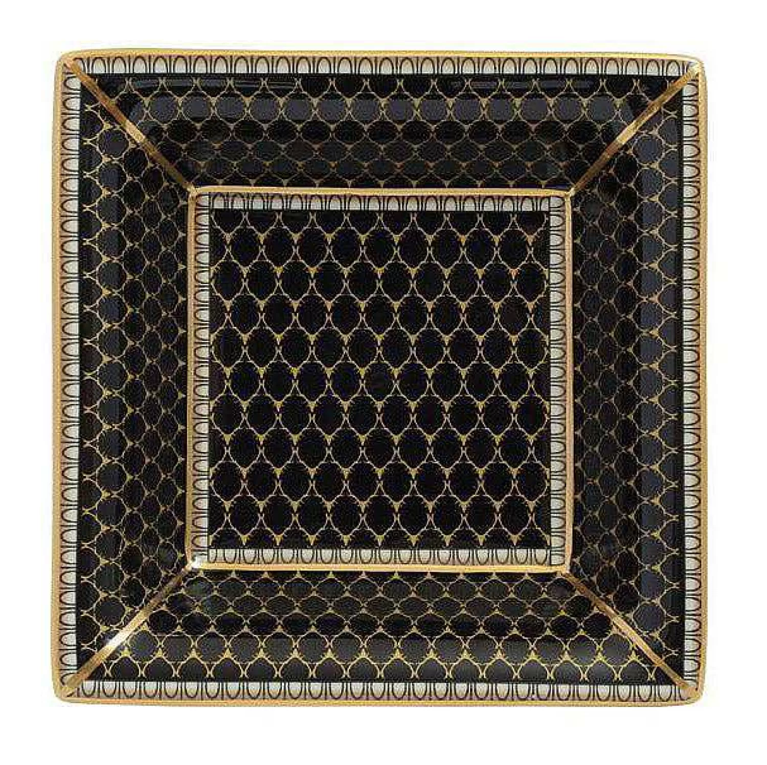 Halcyon Days Antler Trellis Black Fine Bone China Square Tray | Store
