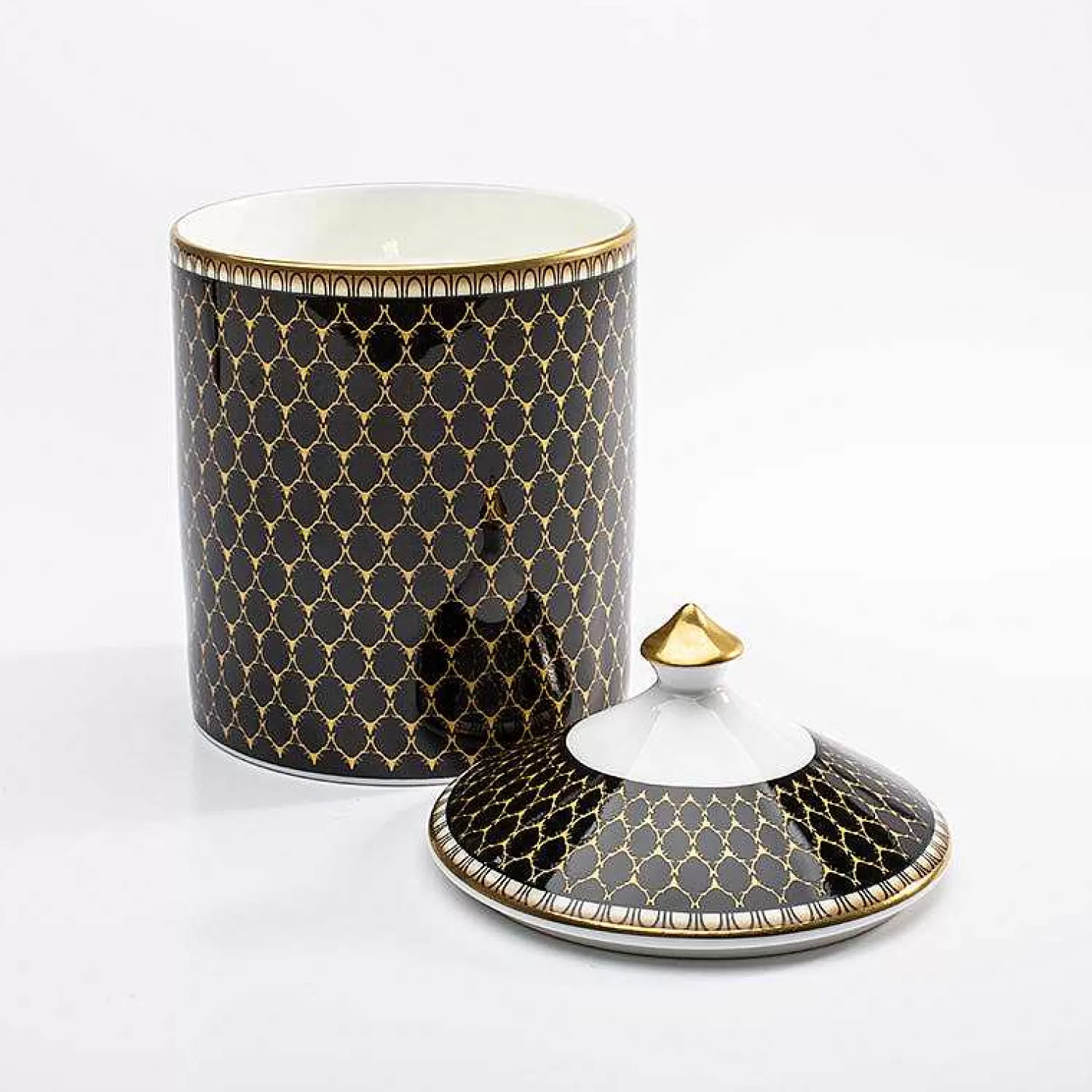 Halcyon Days Antler Trellis Black Oud Lidded Candle Shop