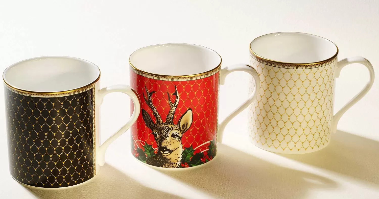 Halcyon Days Antler Trellis Fine Bone China Ivory Mug | Flash Sale