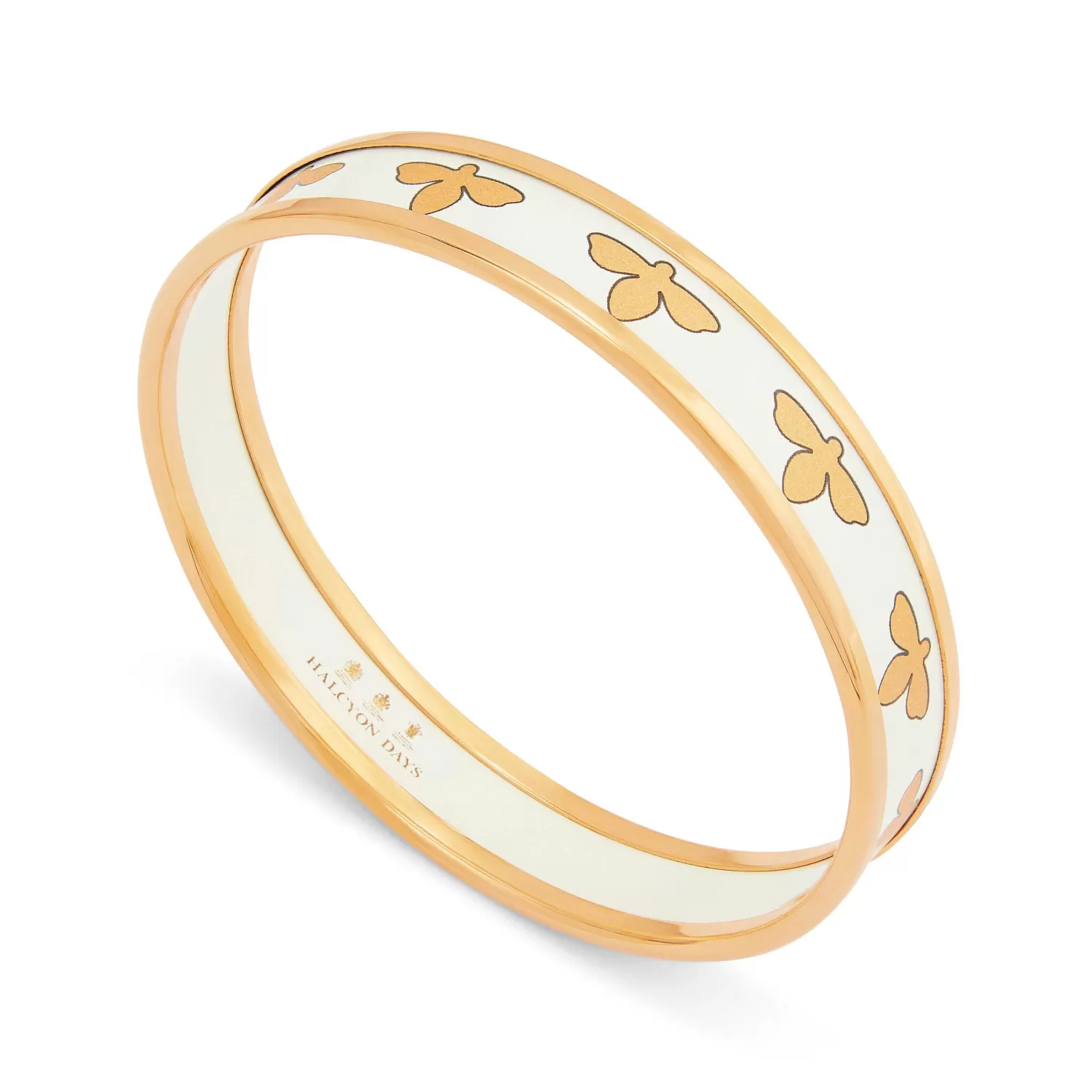 Halcyon Days Bee Cream & Gold Enamel Bangle | Best