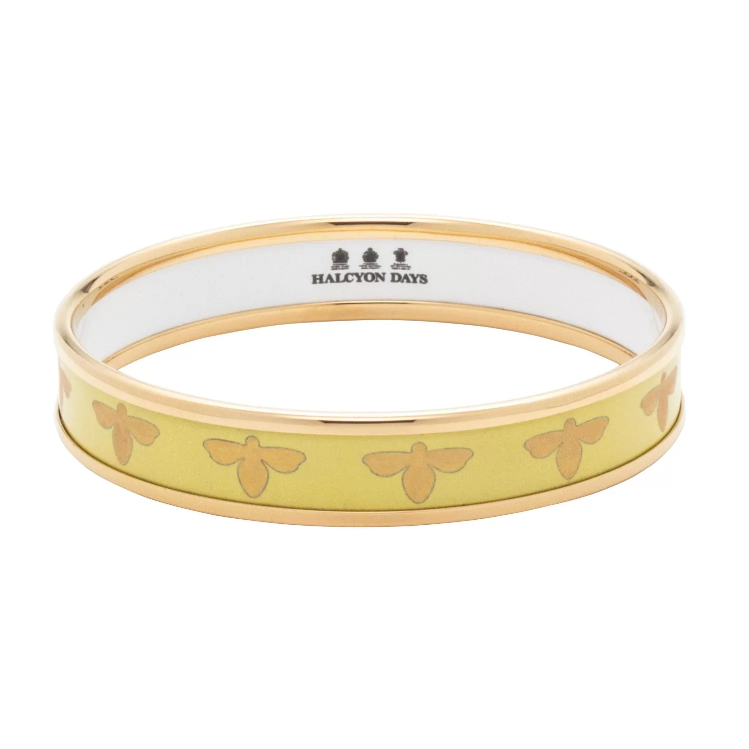 Halcyon Days Bee Enamel Bangle In Buttercup & Gold | Store