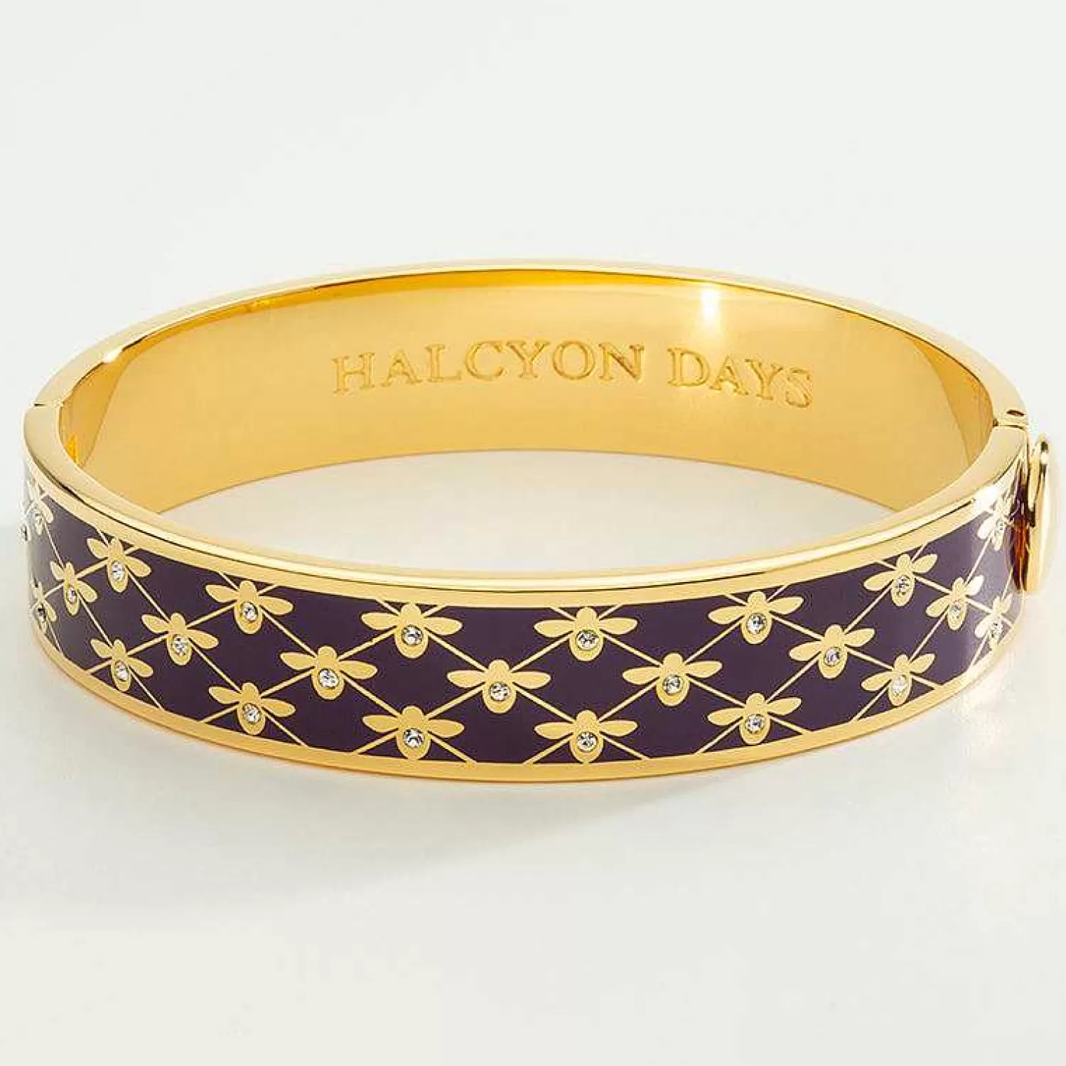 Halcyon Days Bee Sparkle Trellis Amethyst & Gold Bangle | Best