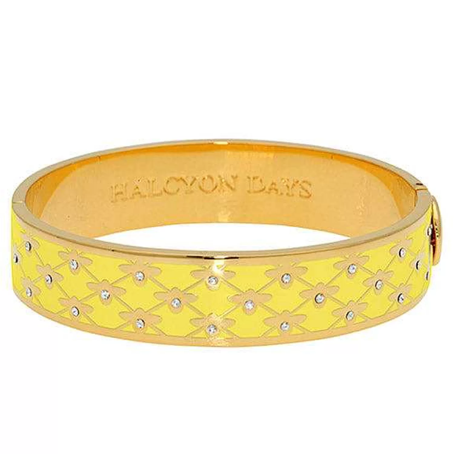 Halcyon Days Bee Sparkle Trellis Buttercup & Gold Bangle | Cheap