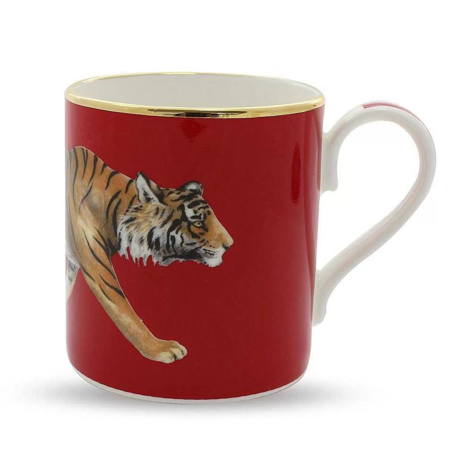 Halcyon Days Big Cat Tiger Fine Bone China Mug, Red Outlet