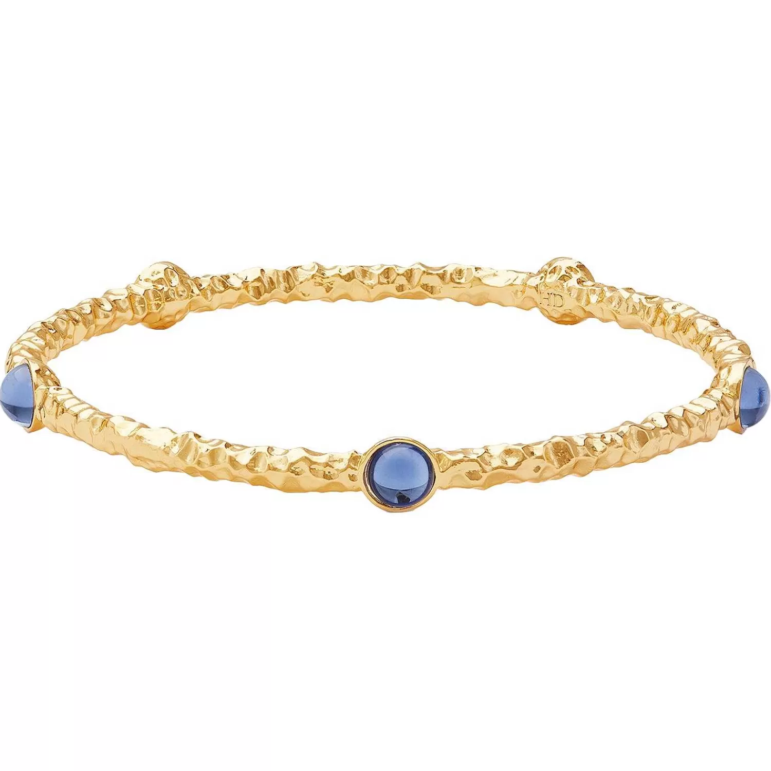 Halcyon Days Cabochon Forget-Me-Not Gold Push-On Bangle | Store