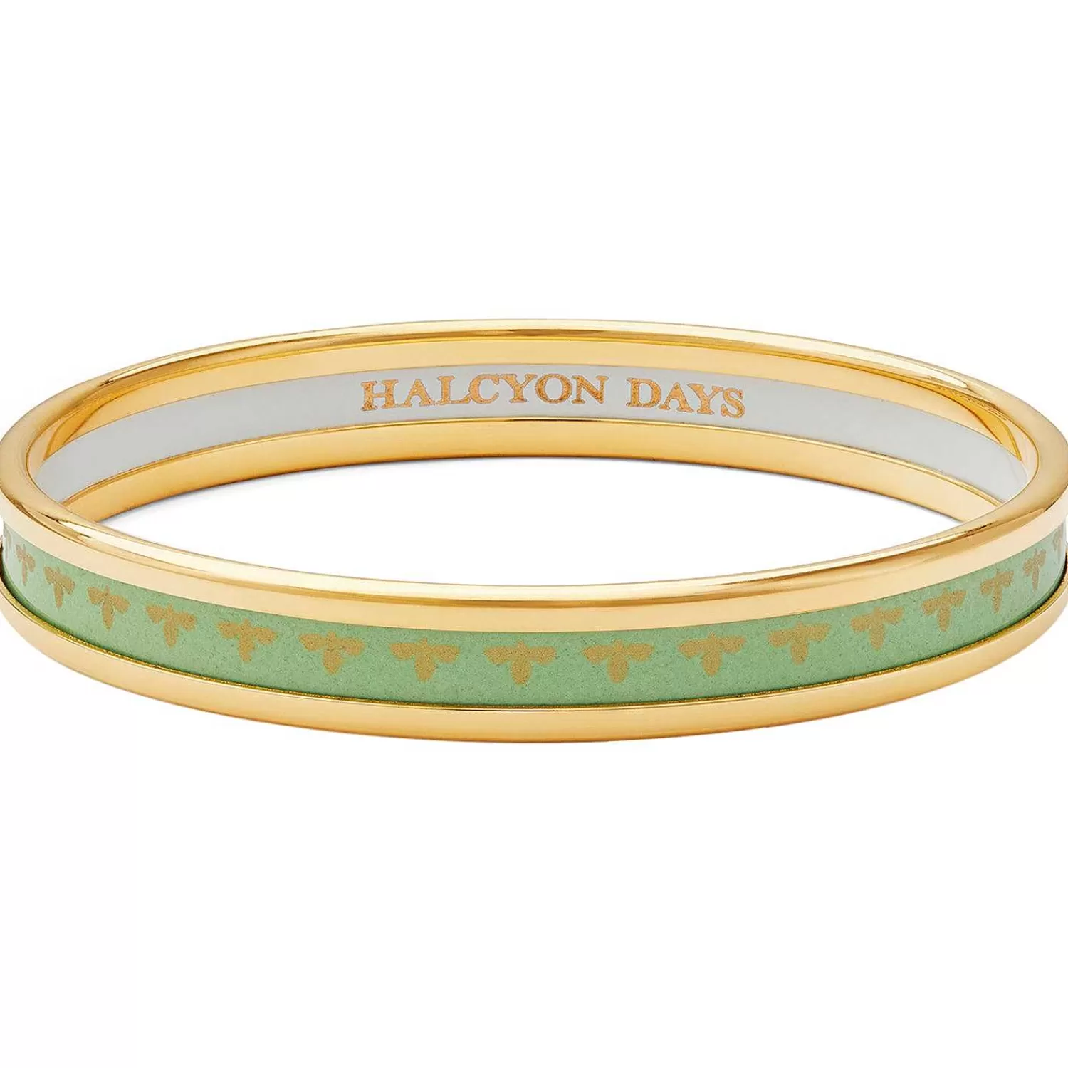 Halcyon Days Christmas Robin Enamel Bangle In Navy & Gold | Shop