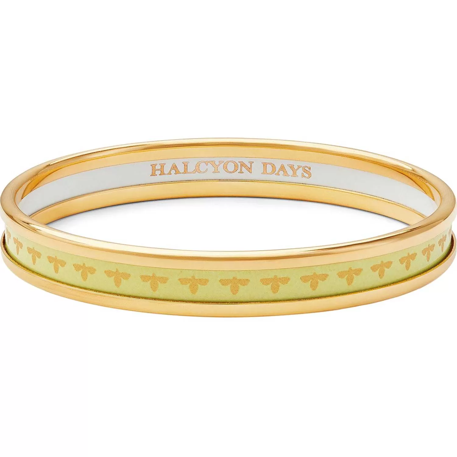 Halcyon Days Christmas Robin Enamel Bangle In Navy & Gold | Store