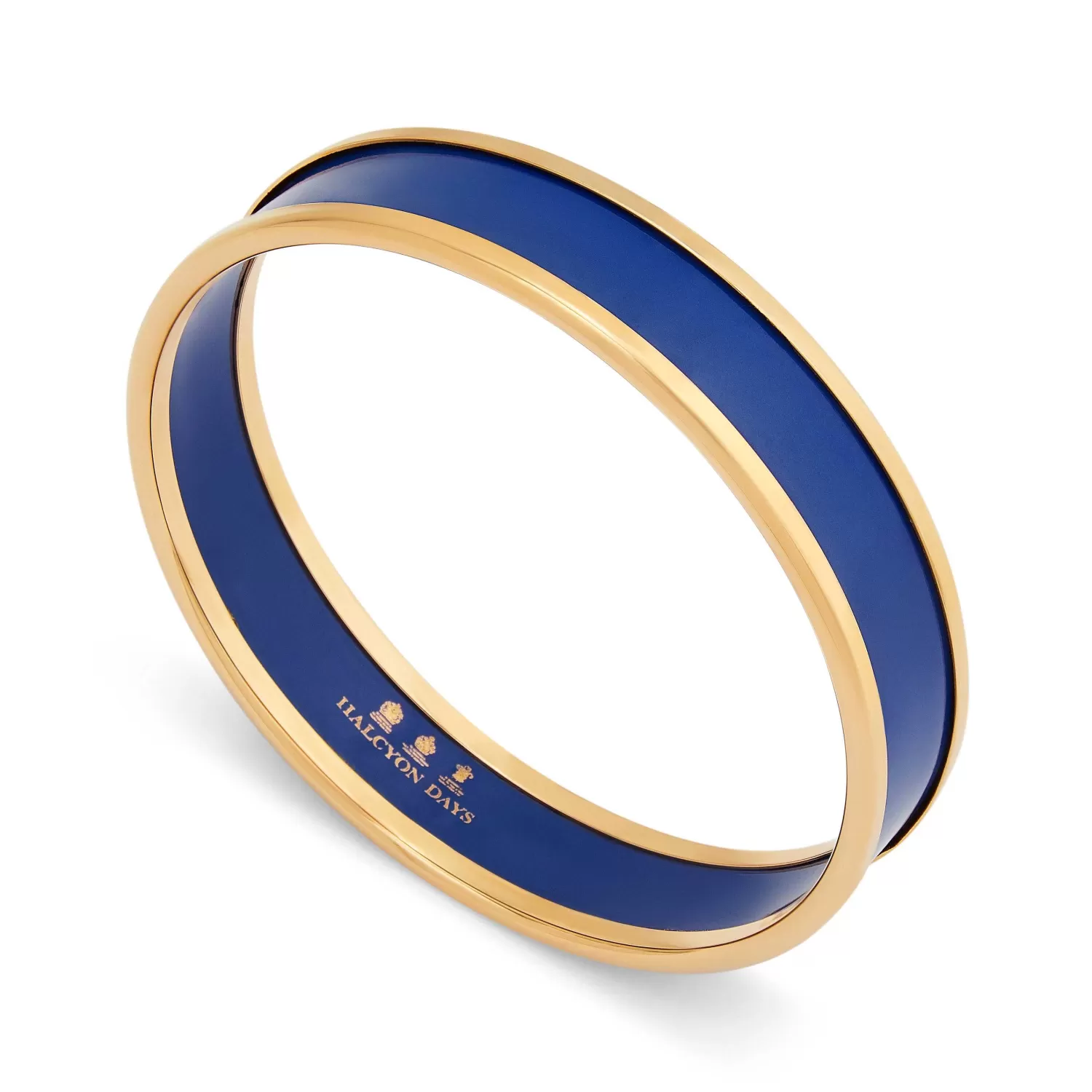 Halcyon Days Cobalt & Gold Enamel Bangle New