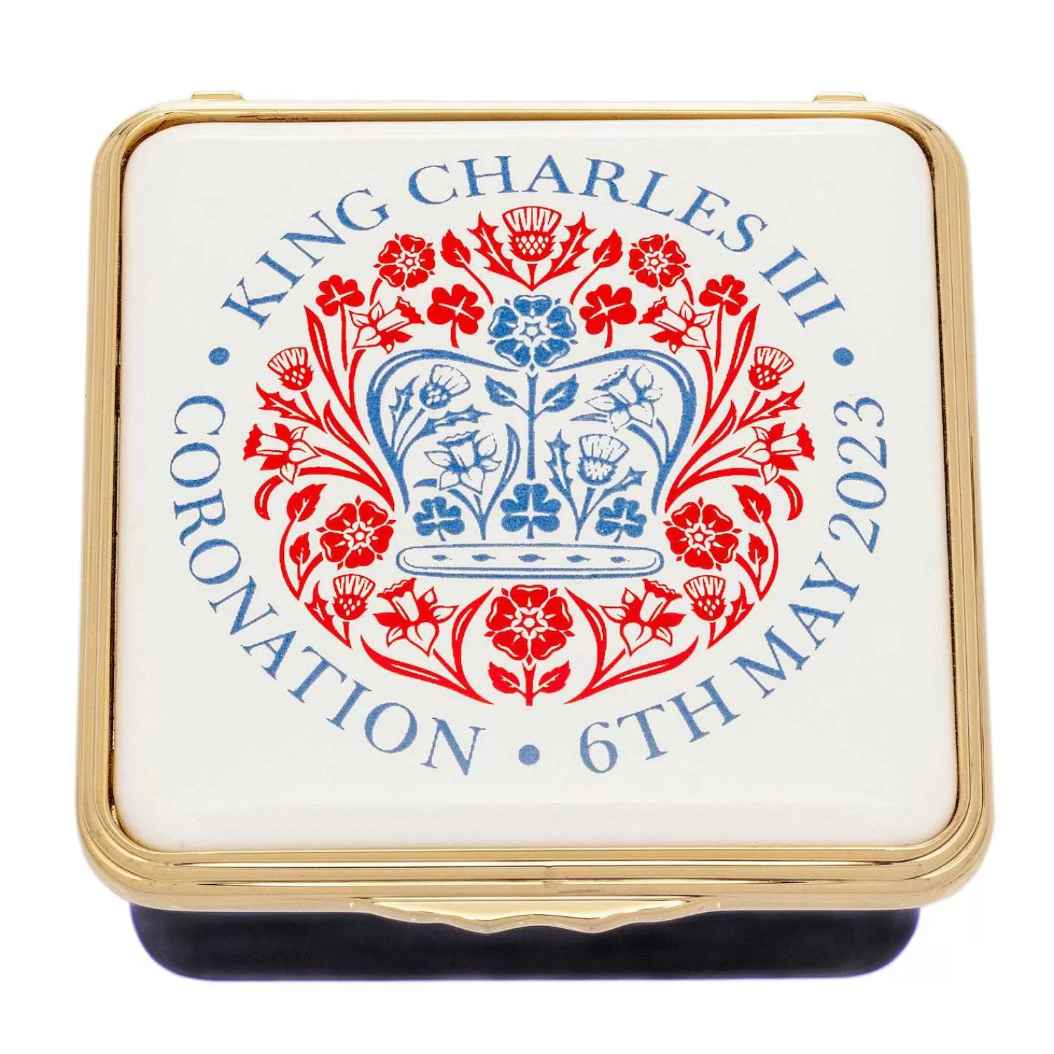 Halcyon Days Coronation Emblem Enamel Box Cheap