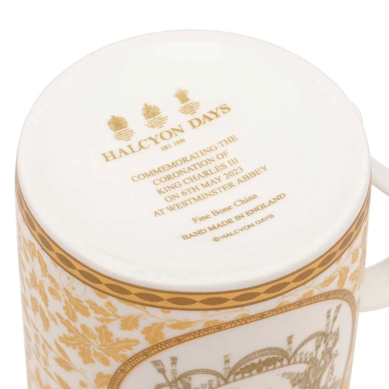 Halcyon Days Coronation Gold English Fine Bona China Mug | Cheap