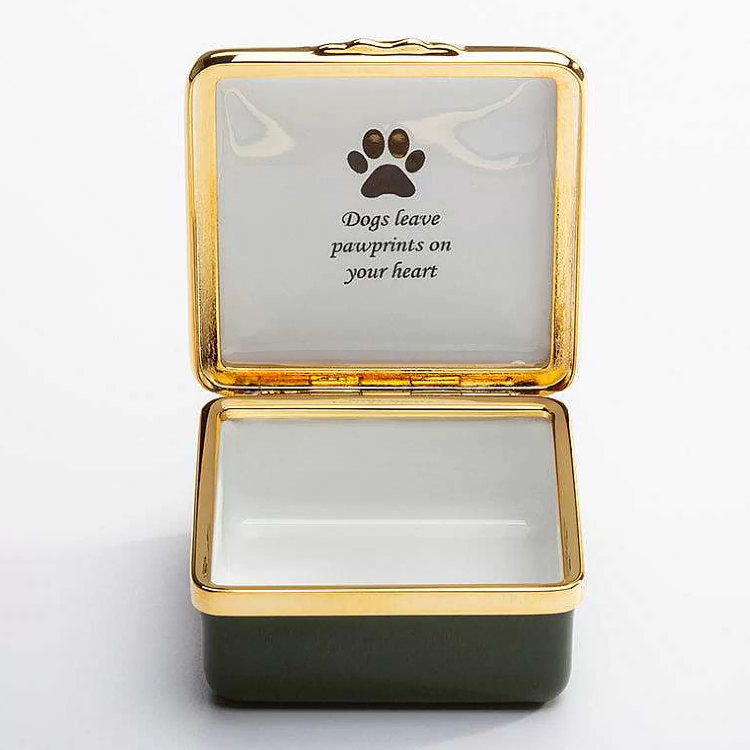 Halcyon Days Dogs Leave Pawprints Heart Enamel Box | Shop