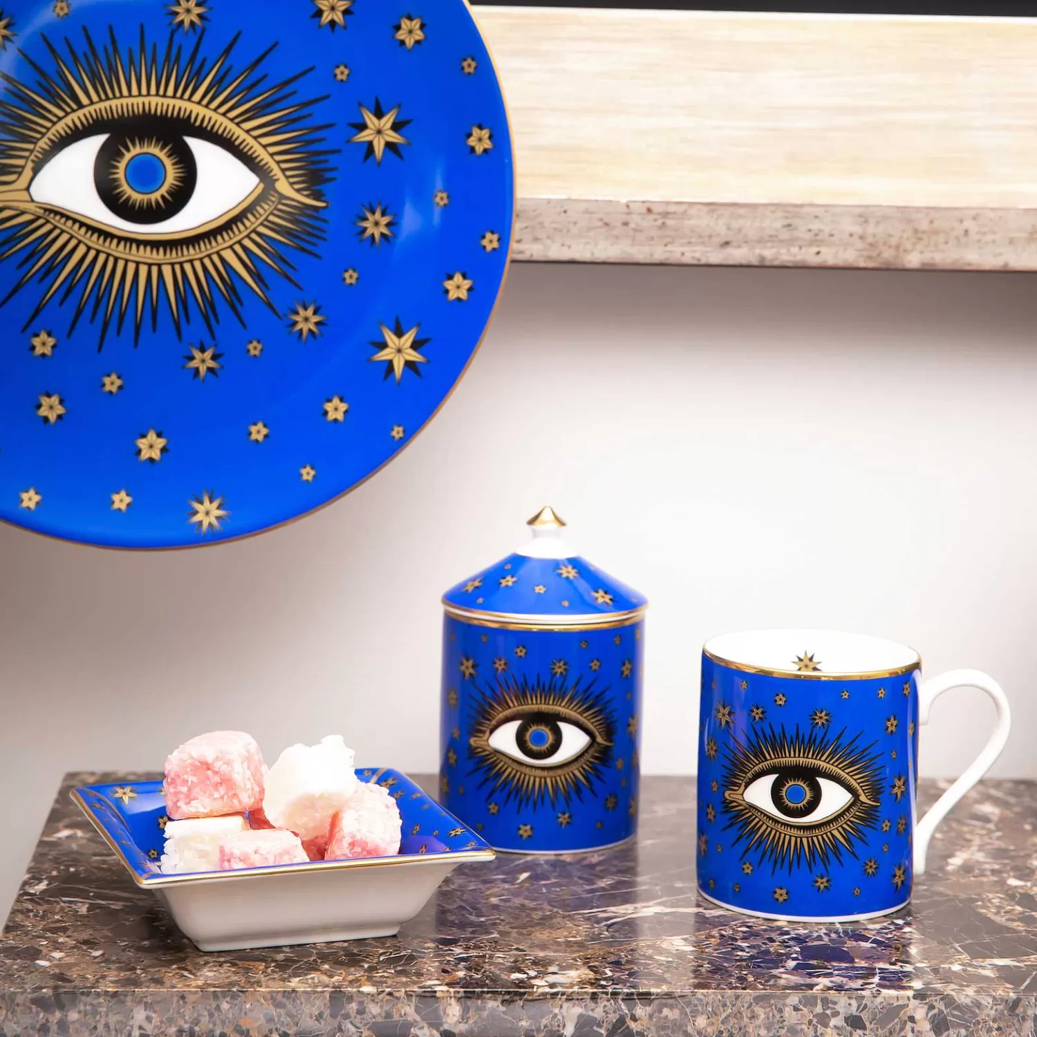 Halcyon Days Evil Eye, English Fine Bone China Mug | Hot