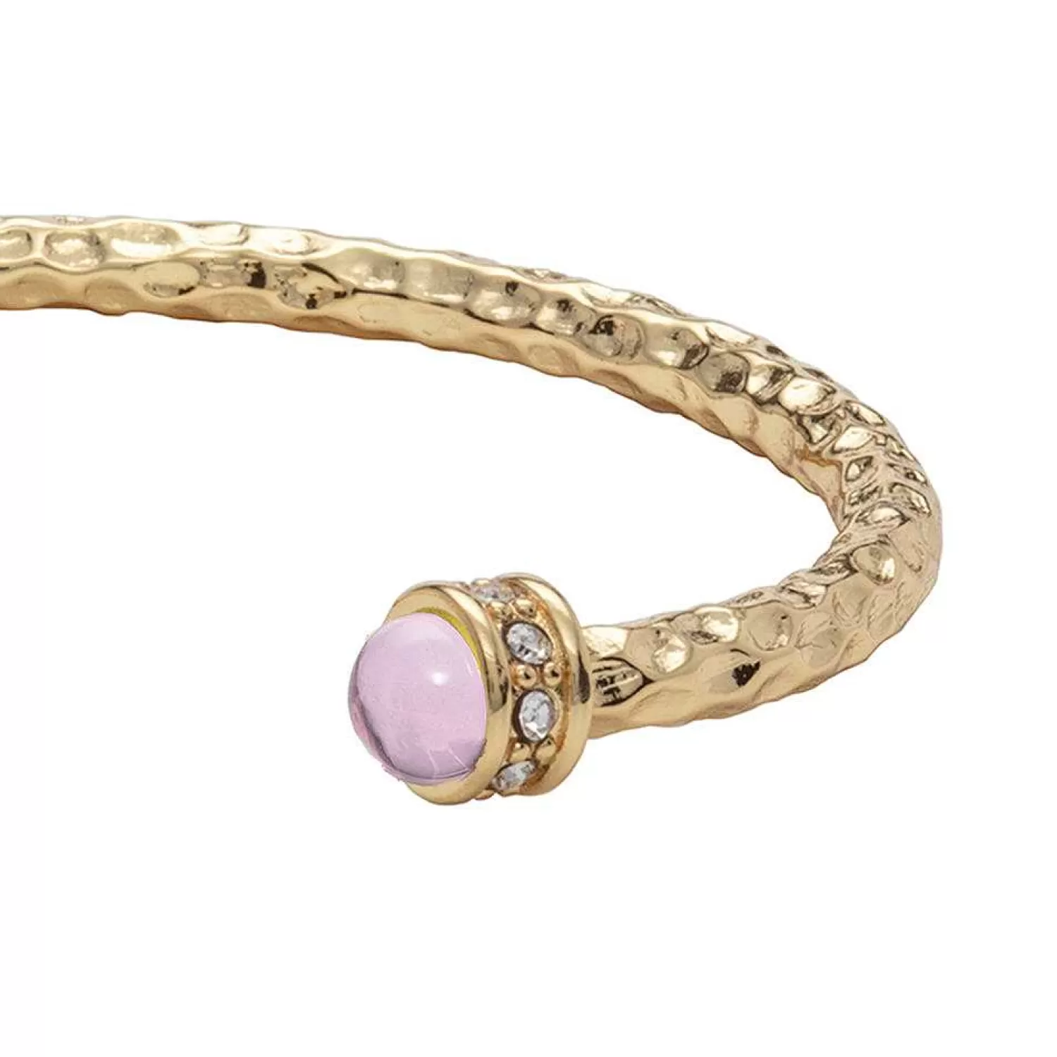 Halcyon Days Hammered Torque Rose Quartz & Gold Bangle Outlet