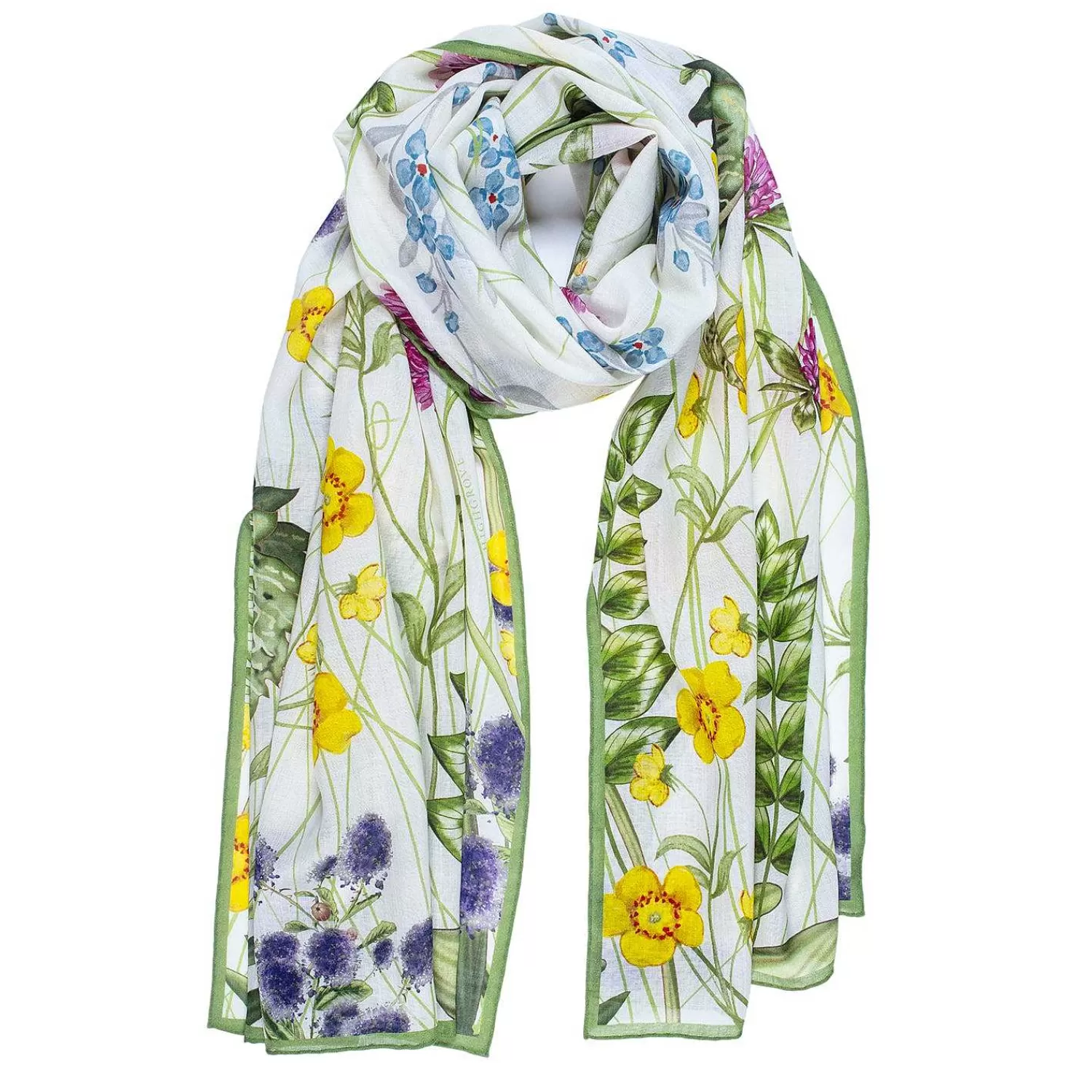 Halcyon Days Highgrove Wildflower Stream Silk Scarf Clearance