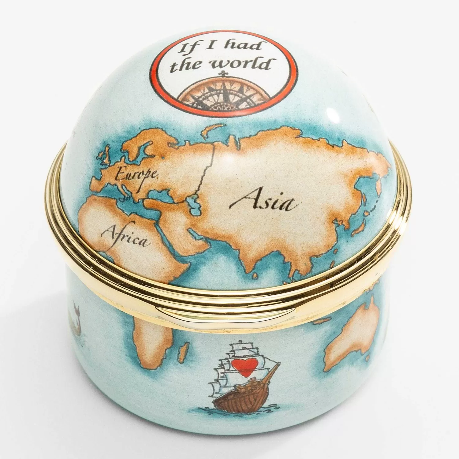 Halcyon Days If I Had The World Enamel Box | Fashion