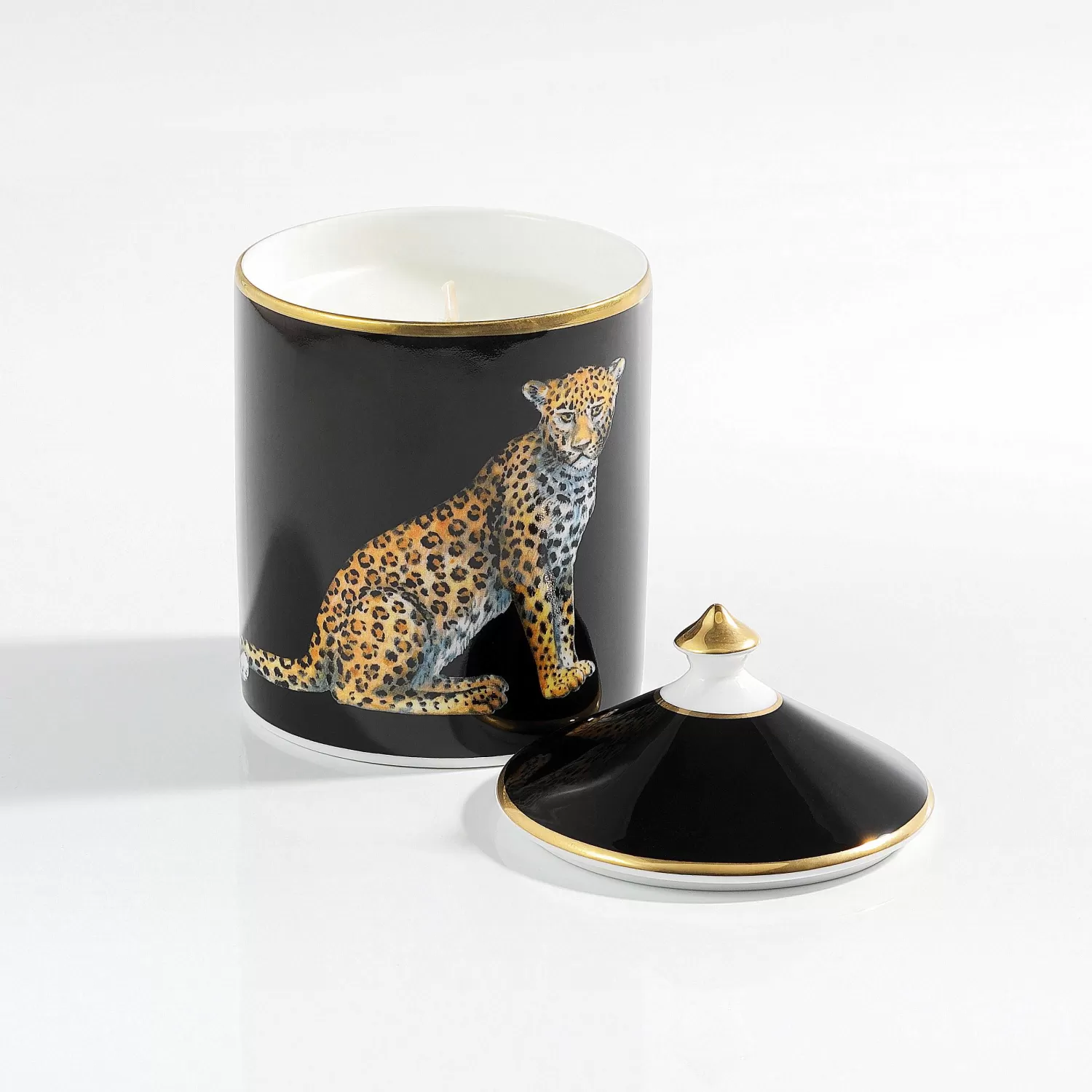 Halcyon Days Leopard Black Jasmine Lidded Candle Fashion