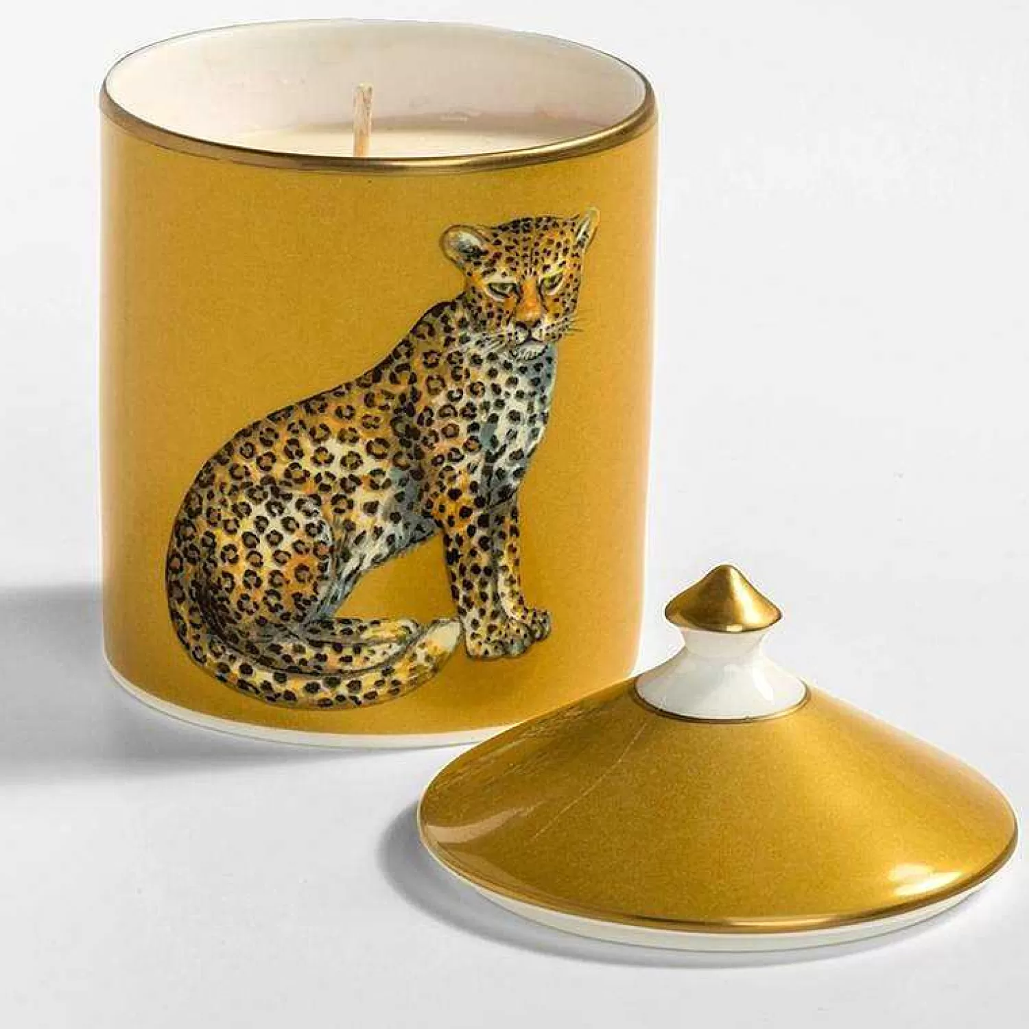 Halcyon Days Leopard Gold Jasmine Lidded Candle Outlet