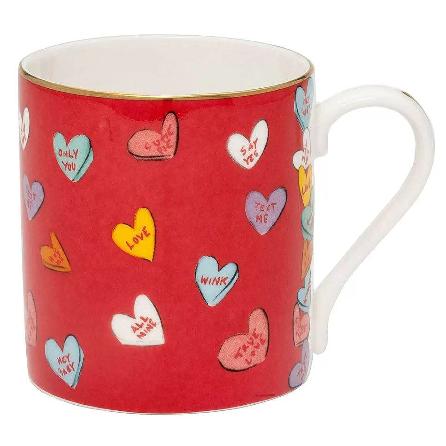 Halcyon Days Love You Red English Fine Bone China Mug | Shop