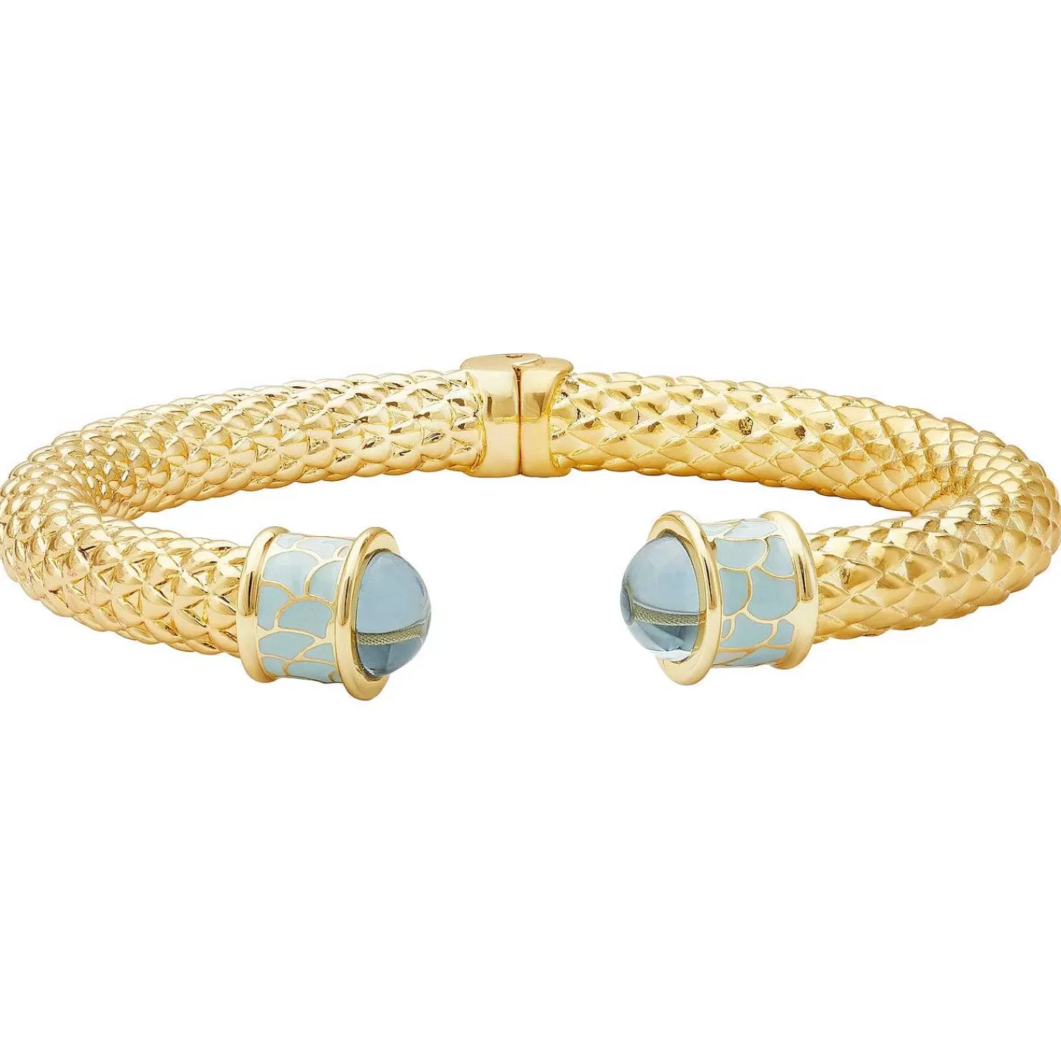 Halcyon Days Minoan Torque Aquamarine & Gold Bangle Hot