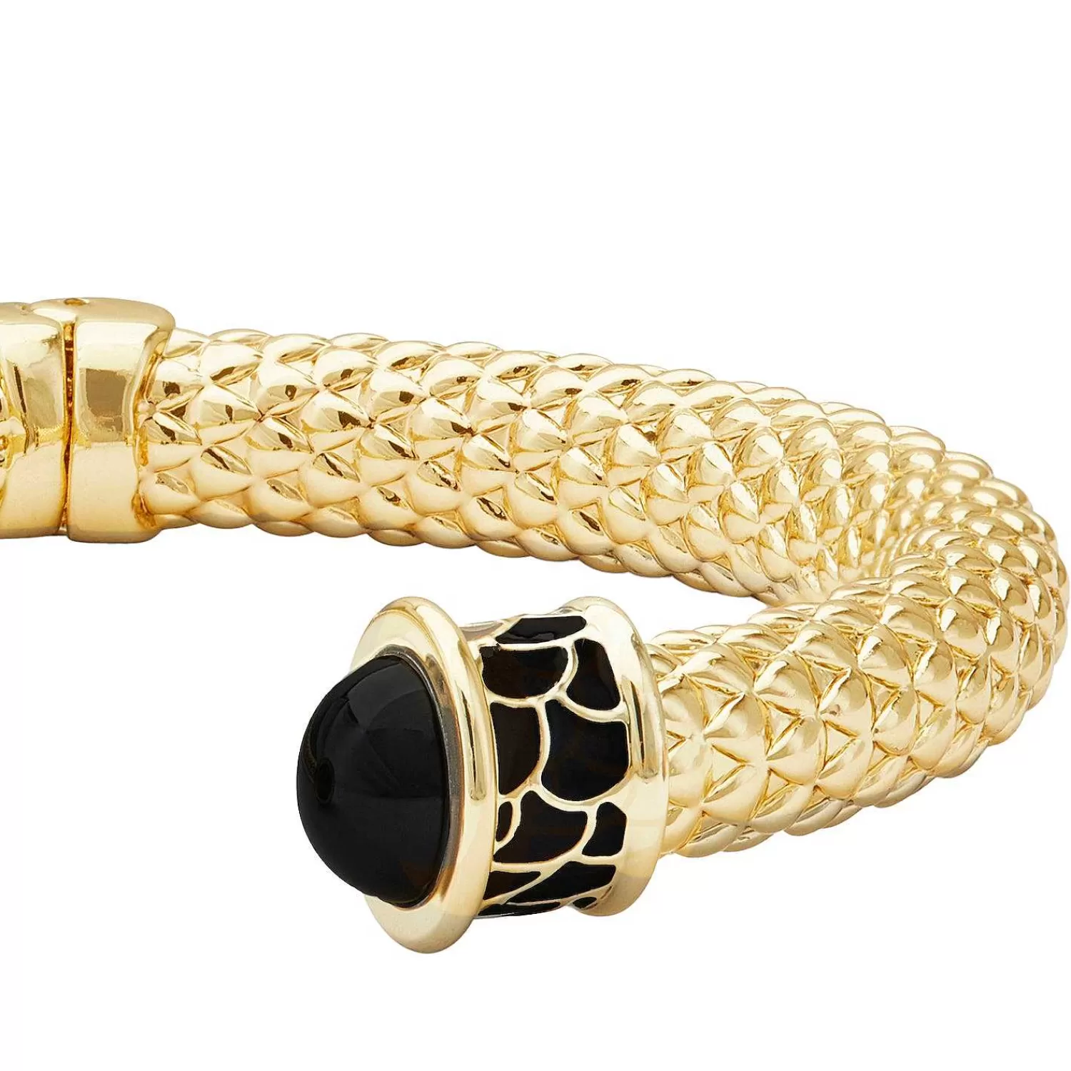 Halcyon Days Minoan Torque Black & Gold Bangle Hot