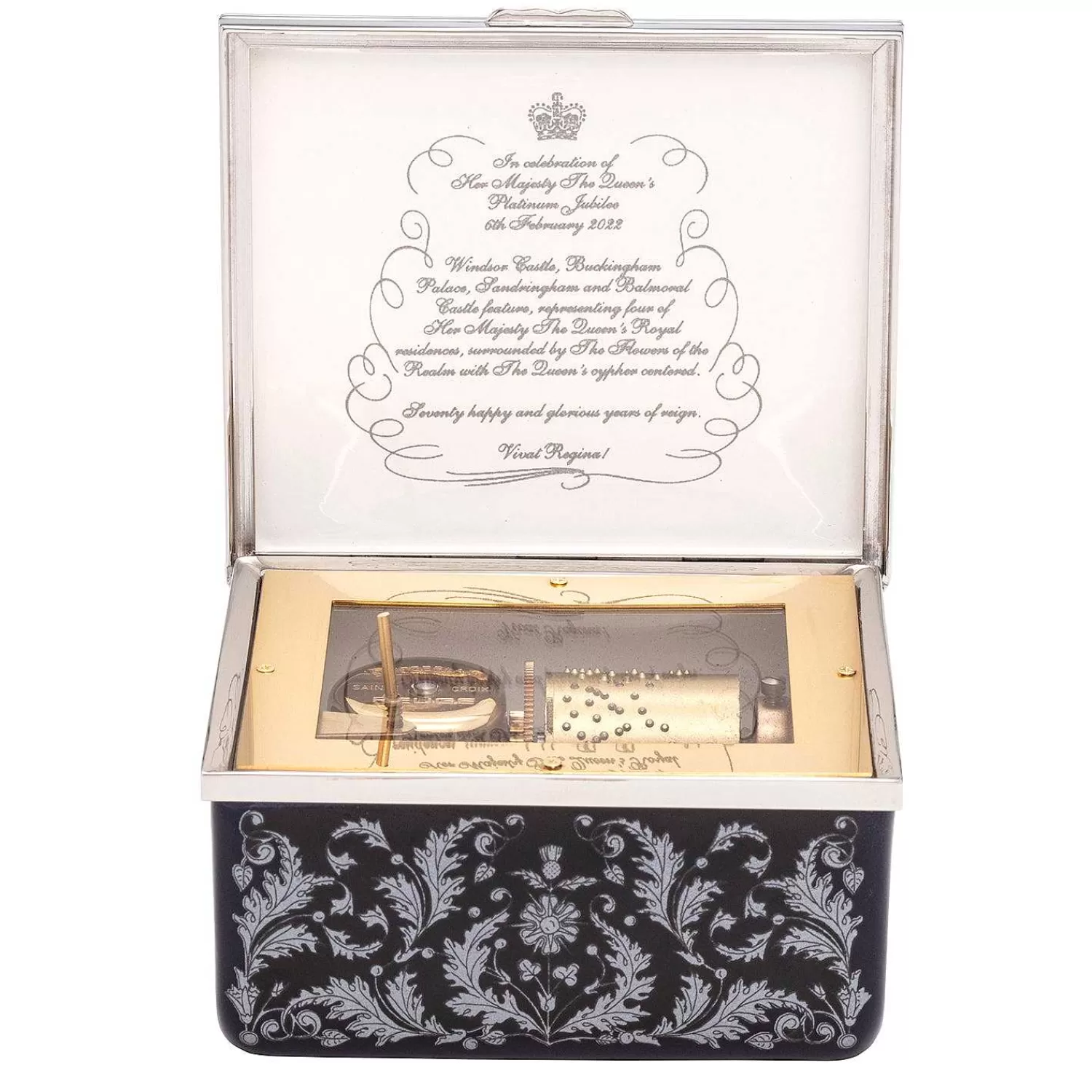 Halcyon Days Platinum Jubilee Royal Residences Musical Box Cheap