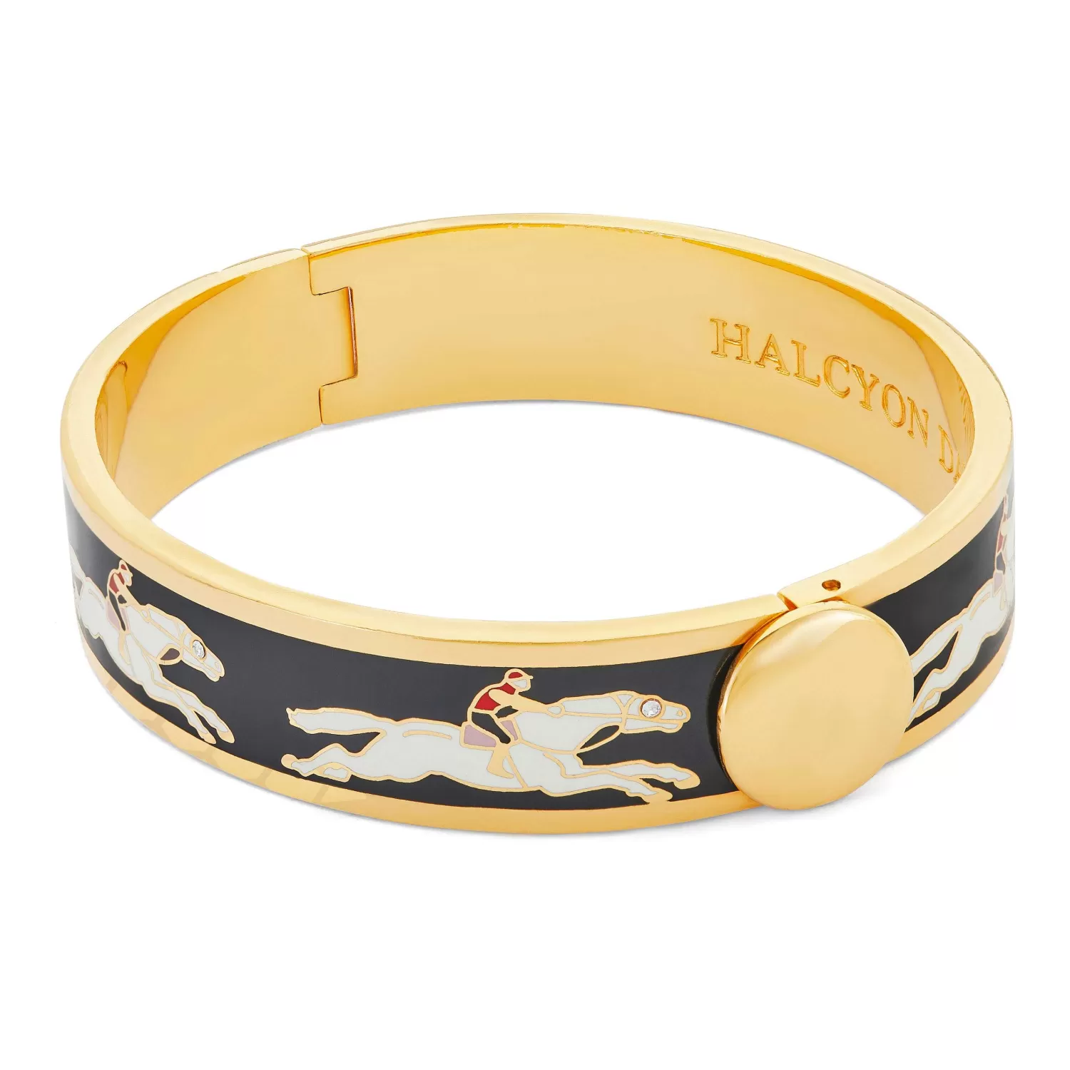 Halcyon Days Race Horse Black & Cream Bangle | Shop