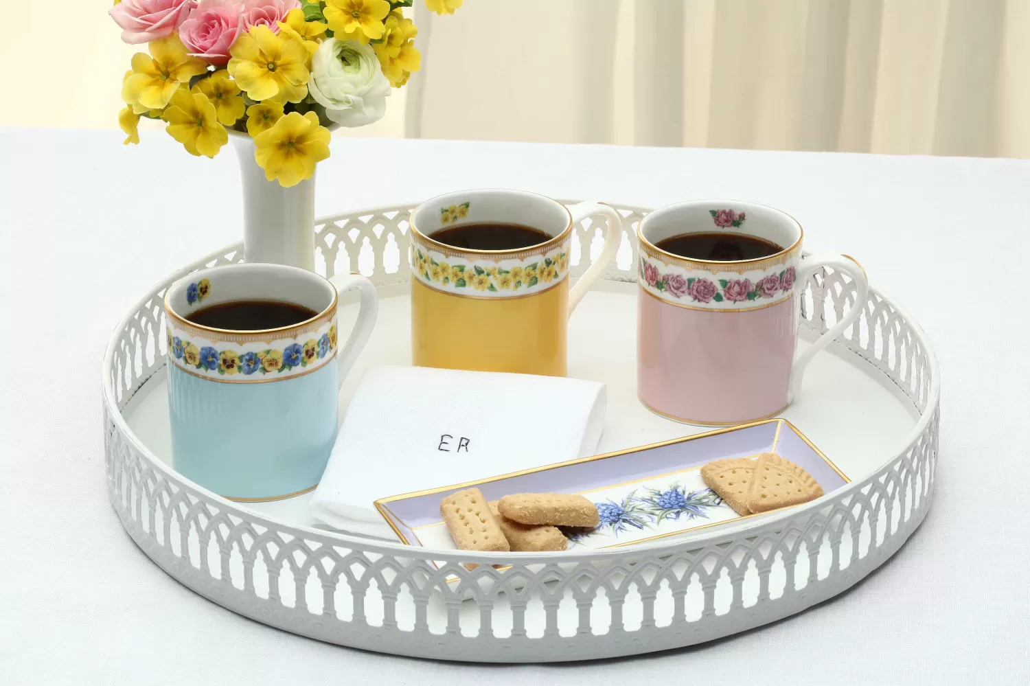 Halcyon Days Shell Floral Primula Fine Bone China Mug | Store