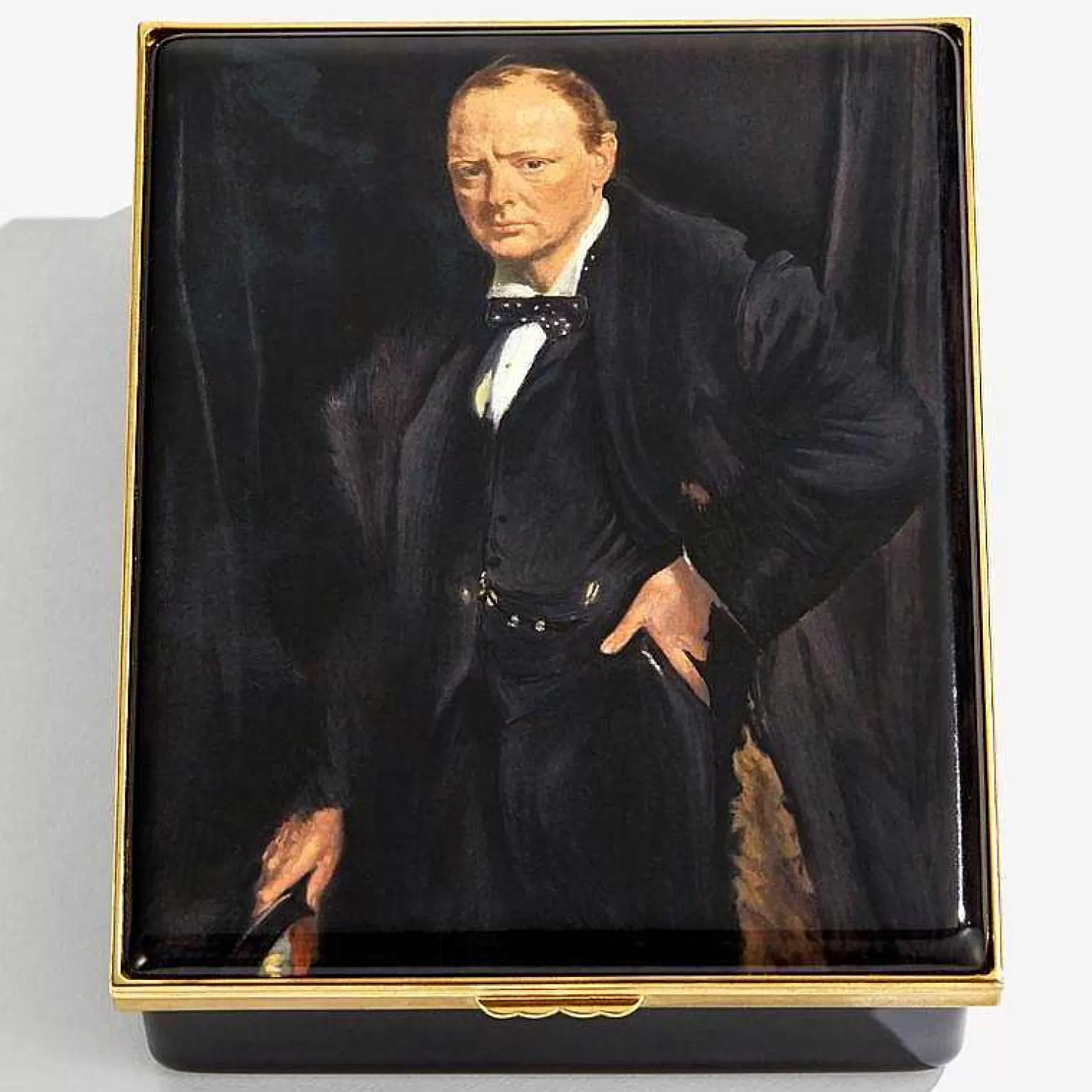 Halcyon Days Winston Churchill Prestige English Enamel Box Cheap